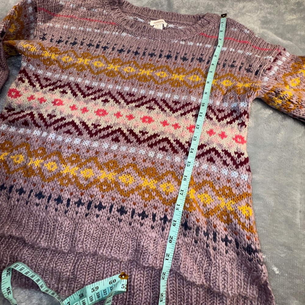 Sundance Women's Small‎ Fair Isle Sweater Open Knit Pullover Winter Warm Cozy - Picture 6 of 10